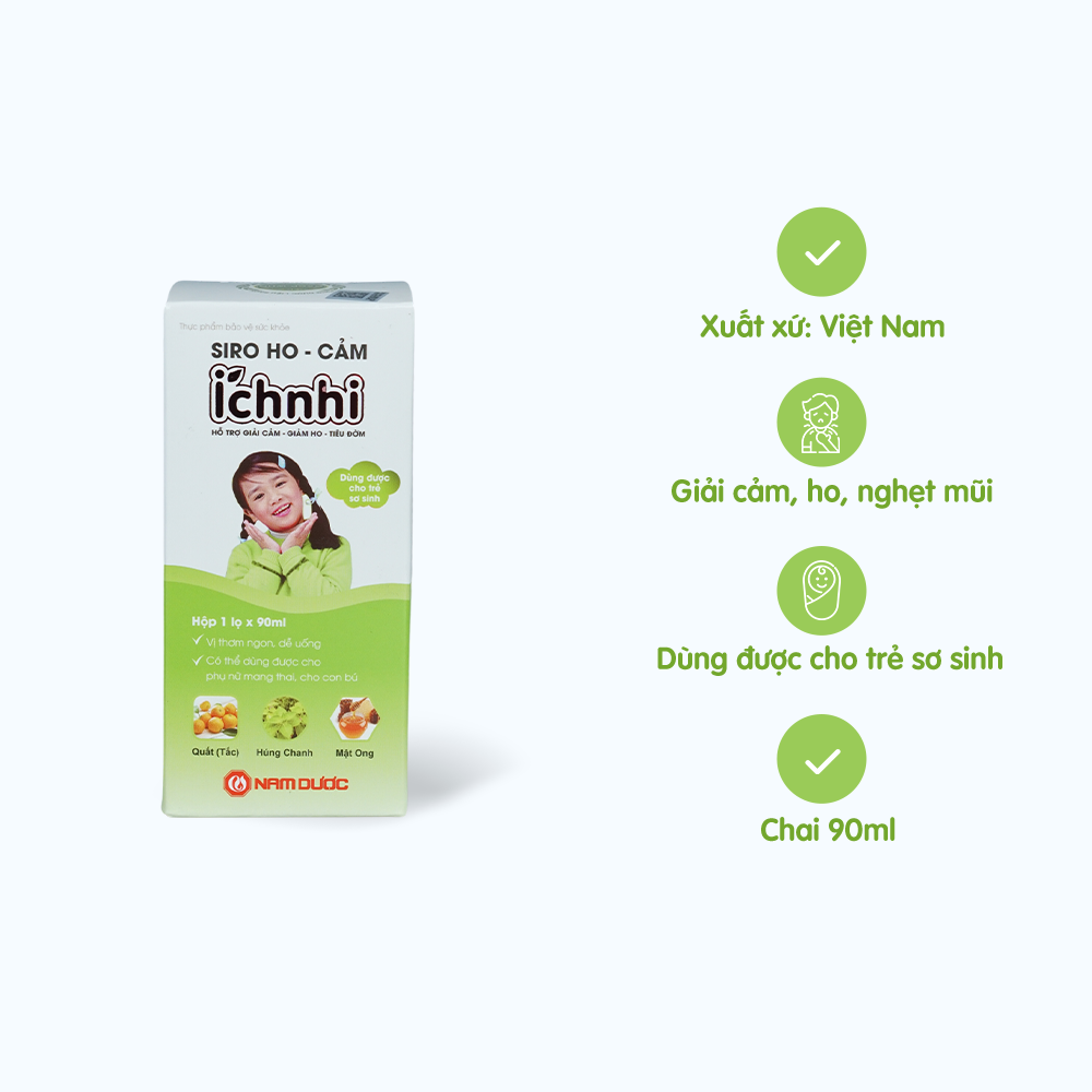 Siro Nam Dược Ích Nhi hỗ trợ giải cảm - giảm ho - tiêu đờm (Chai 90ml)