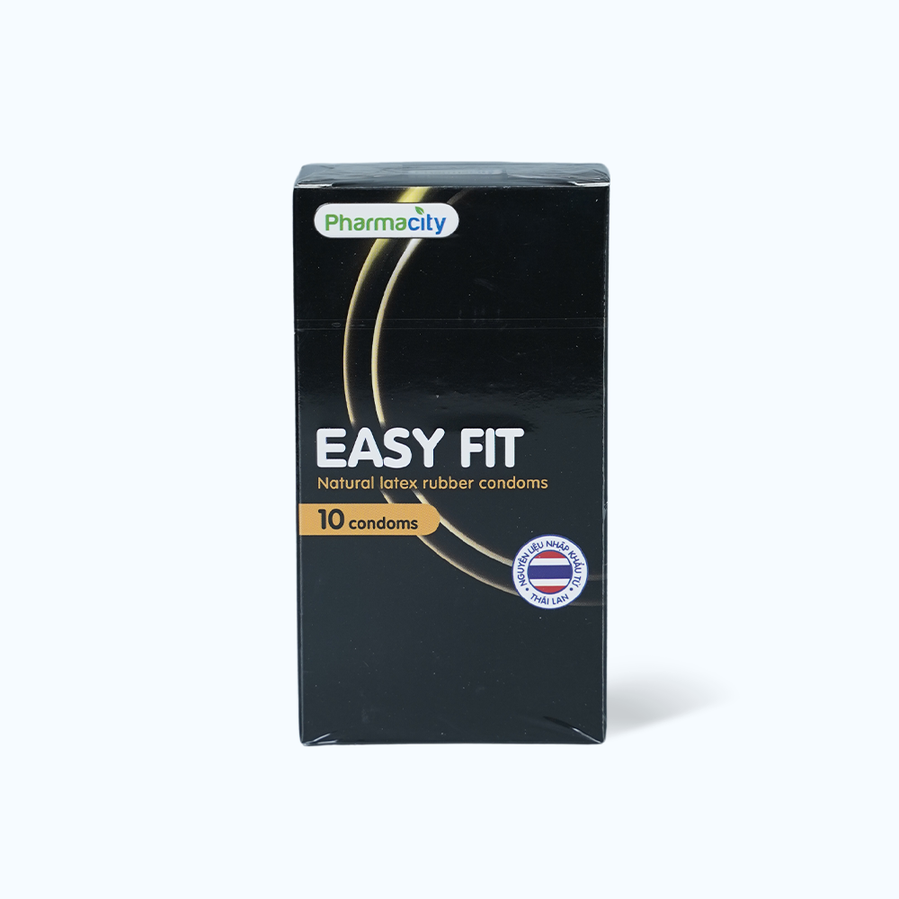 Bao cao su Pharmacity Easy Fit thiết kế ôm sát vừa vặn (10 cái/hộp)