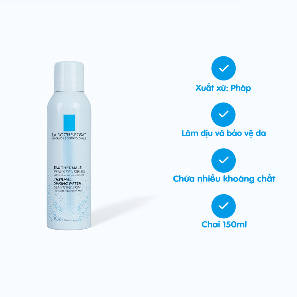 Nước khoáng LA ROCHE POSAY Thermal Spring Water làm sạch và mềm dịu da (Chai 150ml)