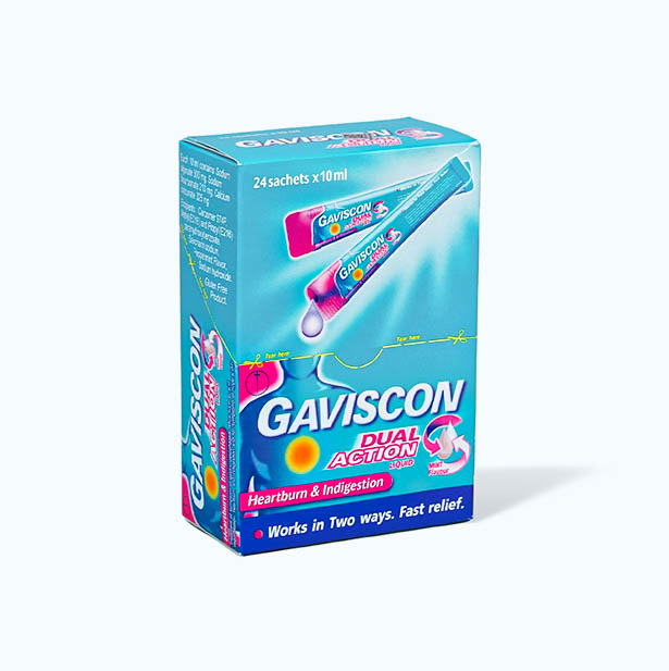 Hỗn dịch uống Gaviscon Dual Action trị trào ngược dạ dày thực quản (24 gói x 10ml)