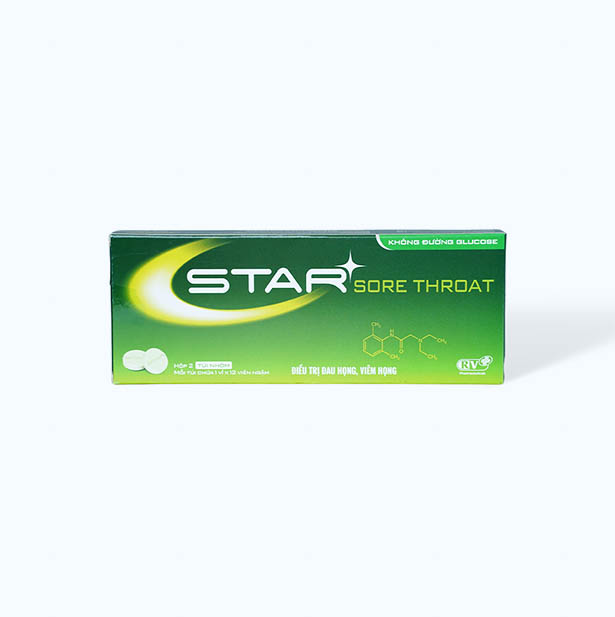 Viên ngậm Star Sore Throat trị đau nhức họng, viêm hầu họng, (2 vỉ x 12 viên)