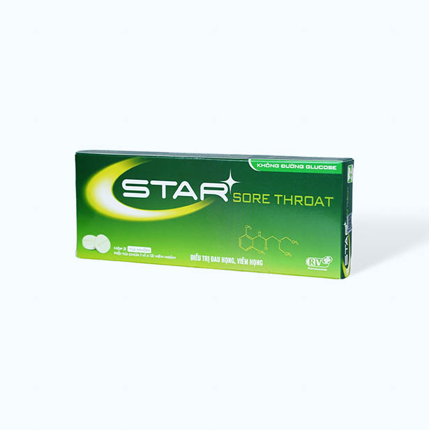 Viên ngậm Star Sore Throat trị đau nhức họng, viêm hầu họng, (2 vỉ x 12 viên)