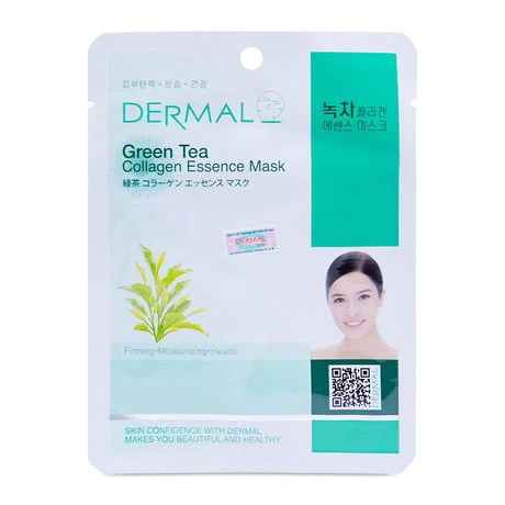 Mặt nạ DERMAL Collagen Green Tea bổ sung dưỡng chất, làm sáng da (Gói 23g)