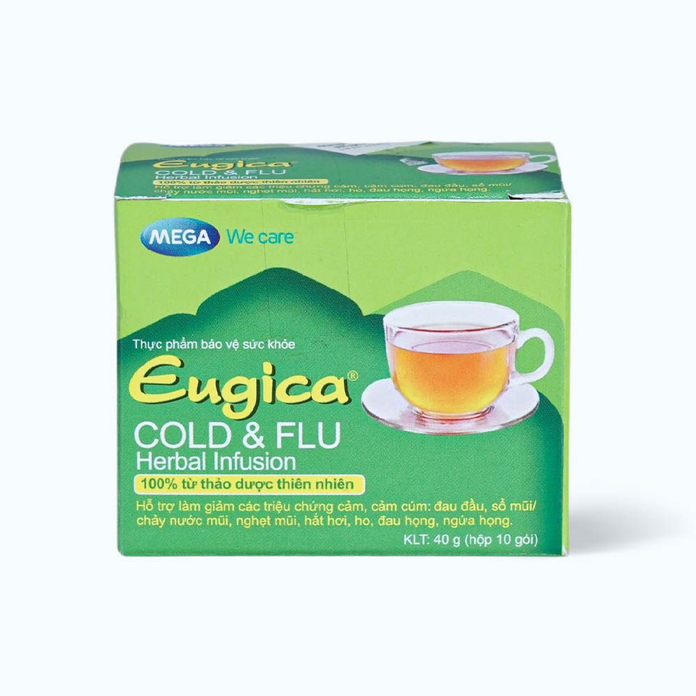 Tinh chất thảo dược Eugica Cold & Flu hỗ trợ giảm cảm cúm (10 gói/hộp)