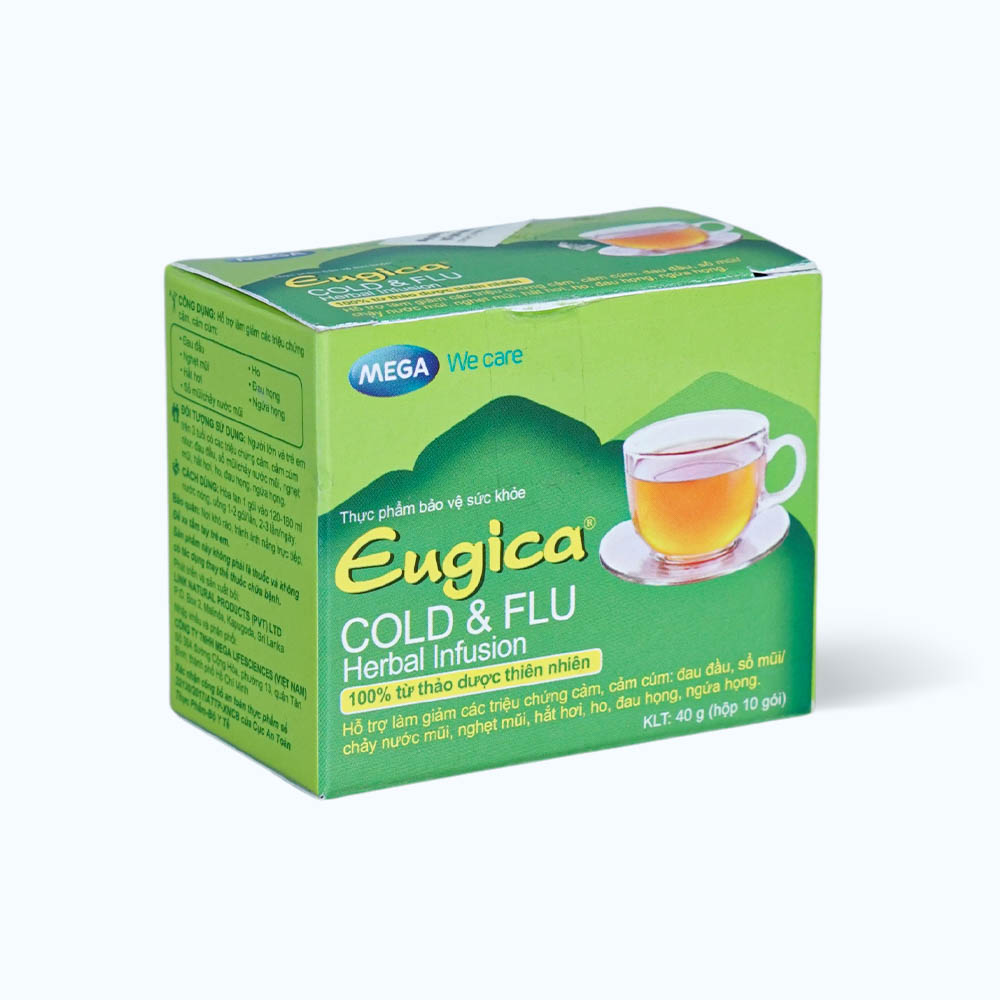 Tinh chất thảo dược Eugica Cold & Flu hỗ trợ giảm cảm cúm (10 gói/hộp)