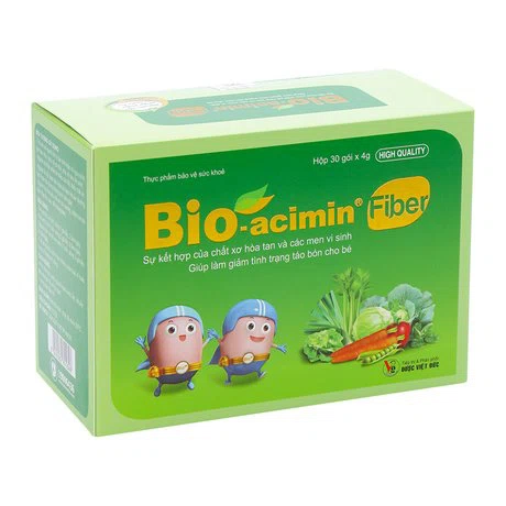 Cốm Bio-Acimin Fiber bổ sung chất sơ hòa tan và men vi sinh, giảm táo bón (Hộp 30 gói)