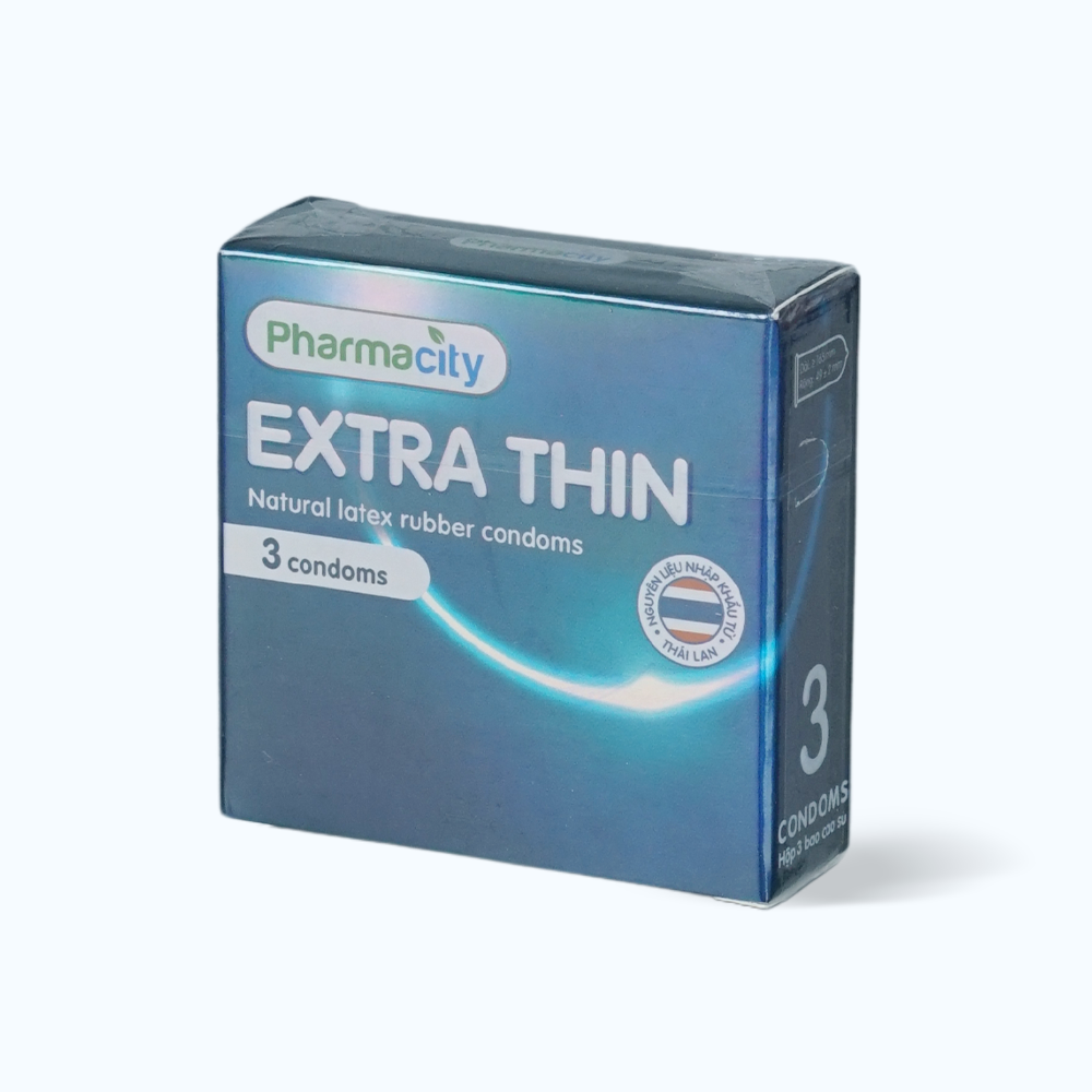 Bao cao su siêu mỏng Pharmacity Extra Thin (3 cái/hộp)