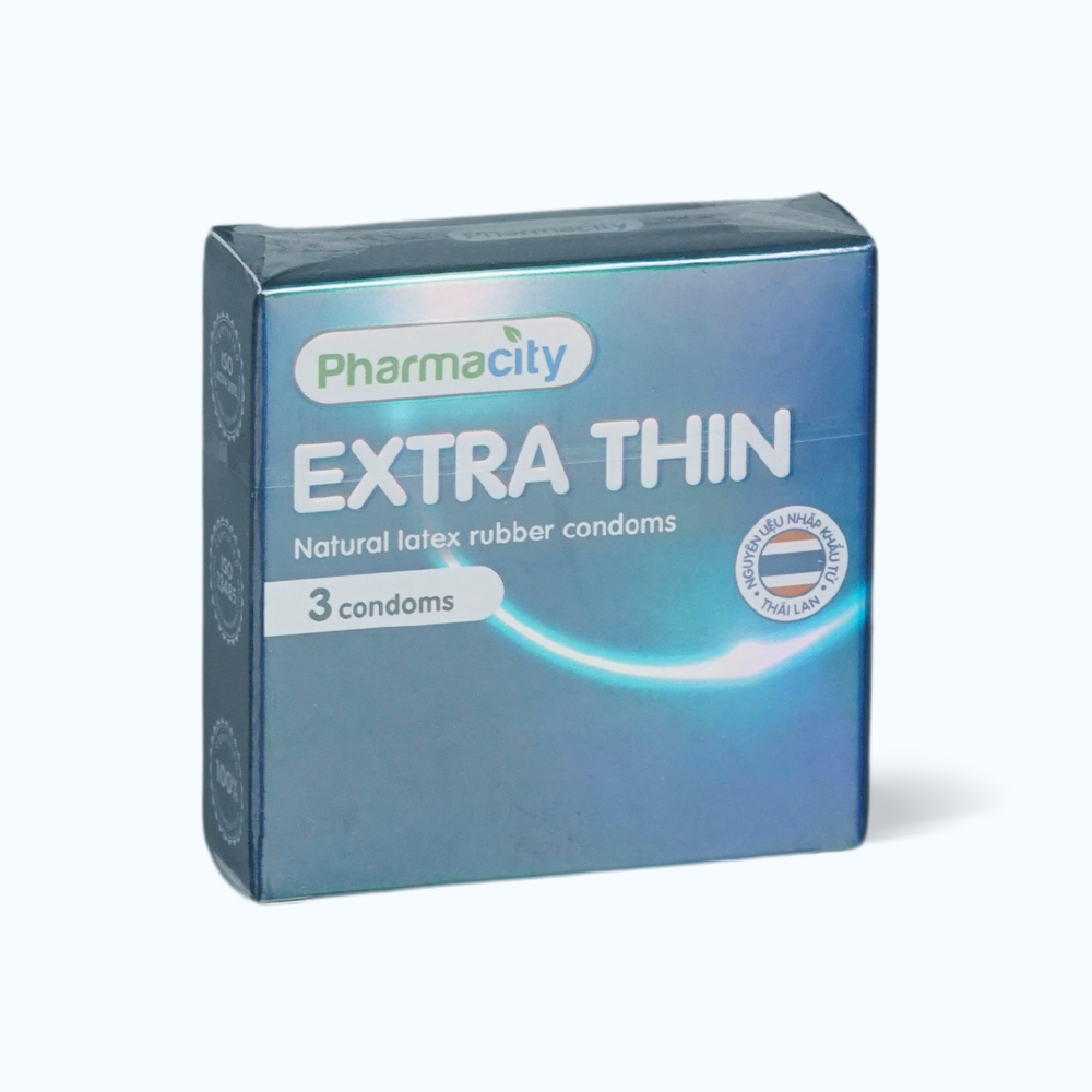 Bao cao su siêu mỏng Pharmacity Extra Thin (3 cái/hộp)