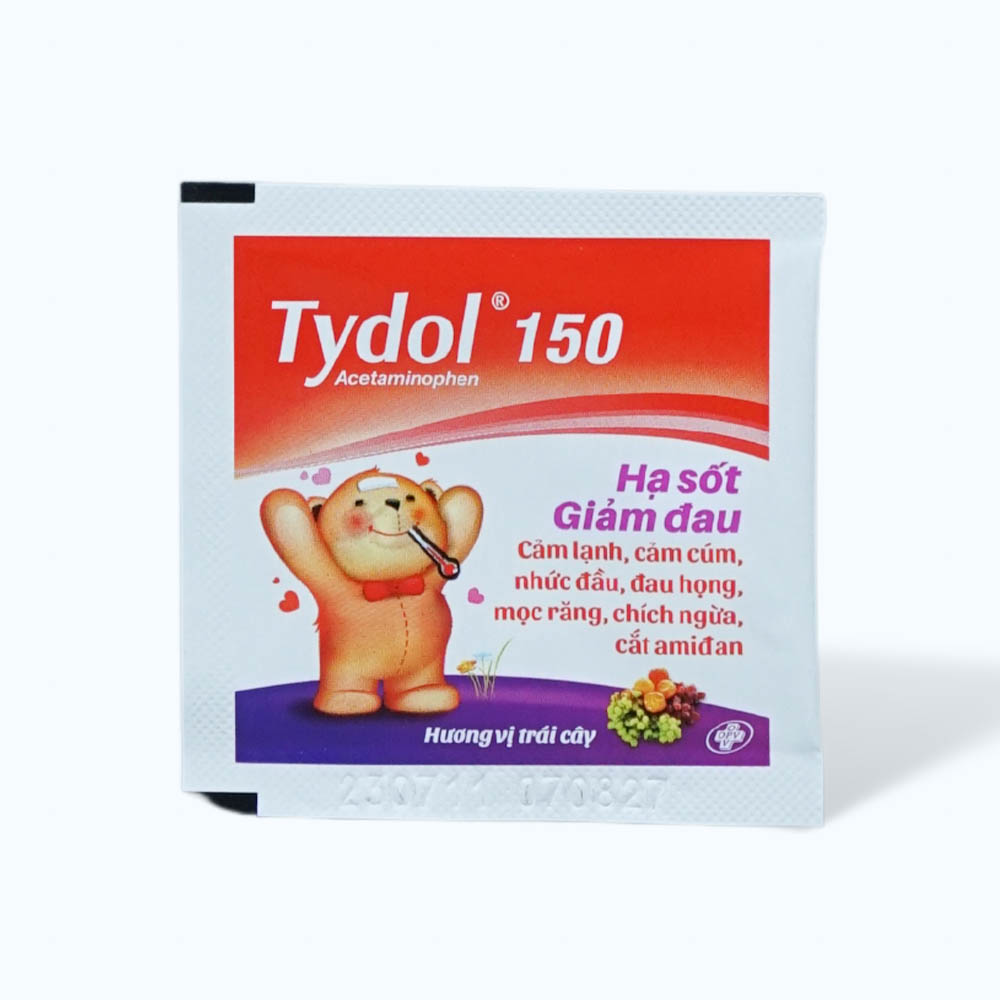 Bột pha uống Tydol 150mg giảm đau từ nhẹ đến vừa và hạ sốt (hộp 12 gói)