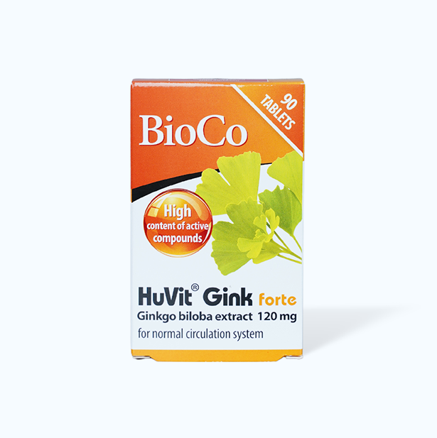 Viên uống BioCo HuVit Gink forte hỗ trợ hoạt huyết, tan máu đông (90 viên)