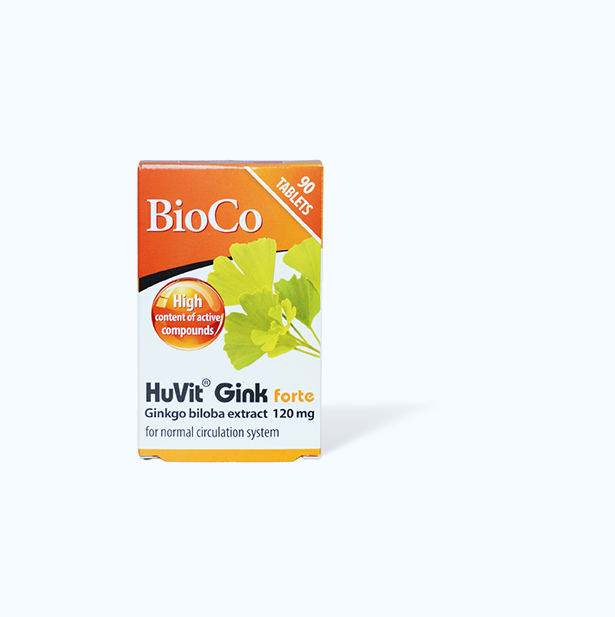 Viên uống BioCo HuVit Gink forte hỗ trợ hoạt huyết, tan máu đông (90 viên)