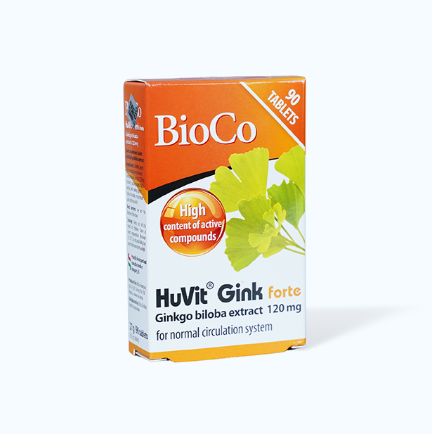 Viên uống BioCo HuVit Gink forte hỗ trợ hoạt huyết, tan máu đông (90 viên)