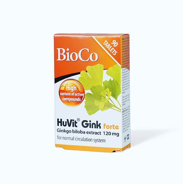 Viên uống BioCo HuVit Gink forte hỗ trợ hoạt huyết, tan máu đông (90 viên)