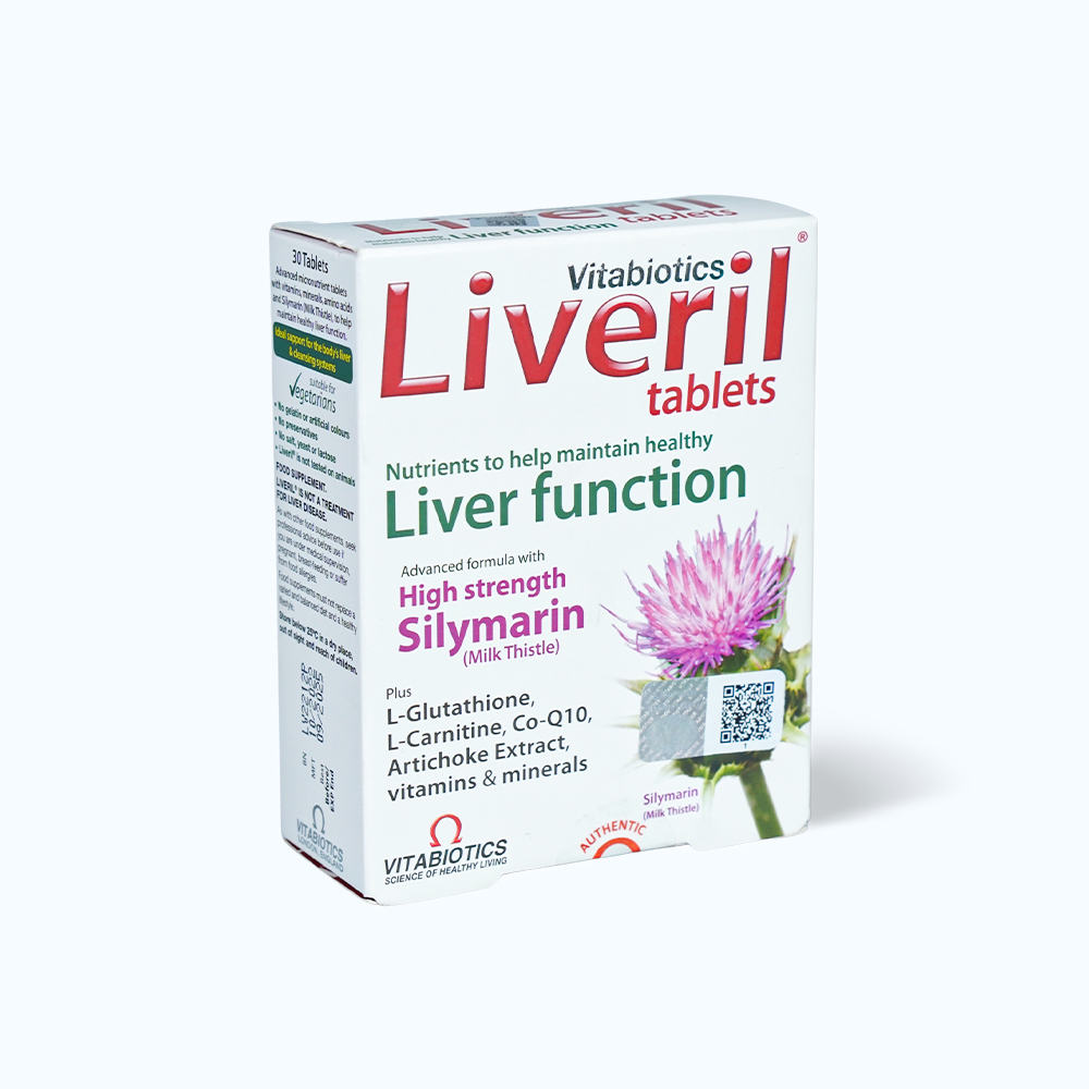 Viên uống Vitabiotics Liveril hỗ trợ bảo vệ gan (Hộp 30 viên)