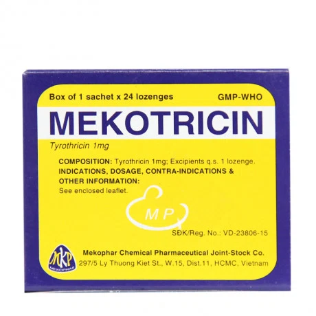 Viên ngậm Mekotricin 1mg điều trị tại chỗ nhiễm khuẩn niêm mạc miệng, họng (hộp 24 viên)