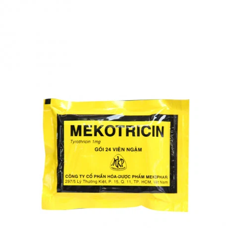 Viên ngậm Mekotricin 1mg điều trị tại chỗ nhiễm khuẩn niêm mạc miệng, họng (hộp 24 viên)