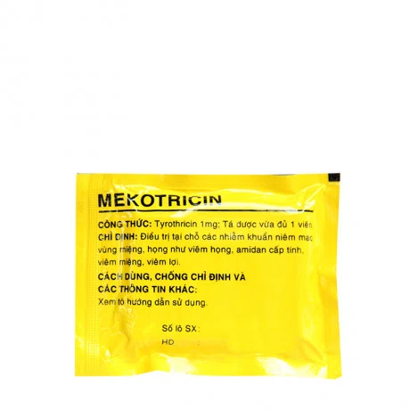 Viên ngậm Mekotricin 1mg điều trị tại chỗ nhiễm khuẩn niêm mạc miệng, họng (hộp 24 viên)