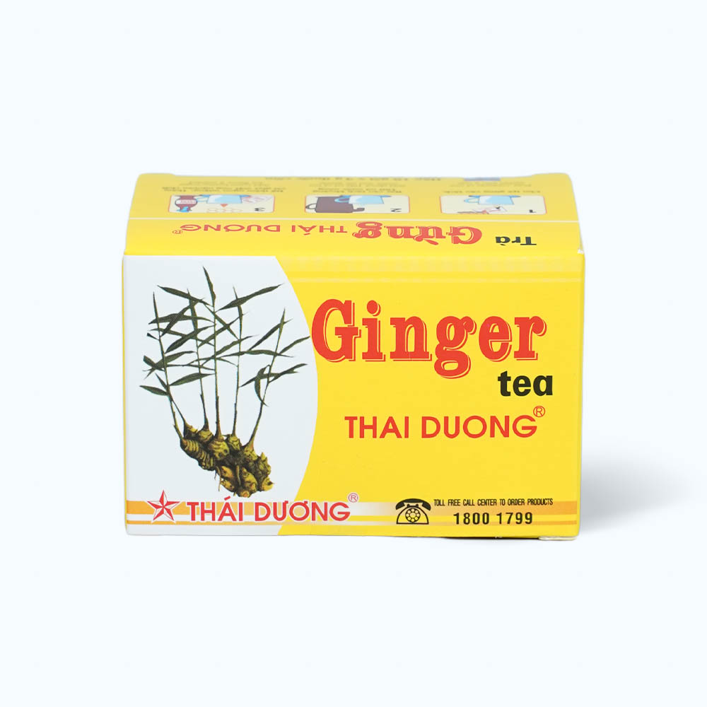 Trà hòa tan Trà gừng thái dương trị các triệu chứng ho cảm thông thường (10gói x 3g)