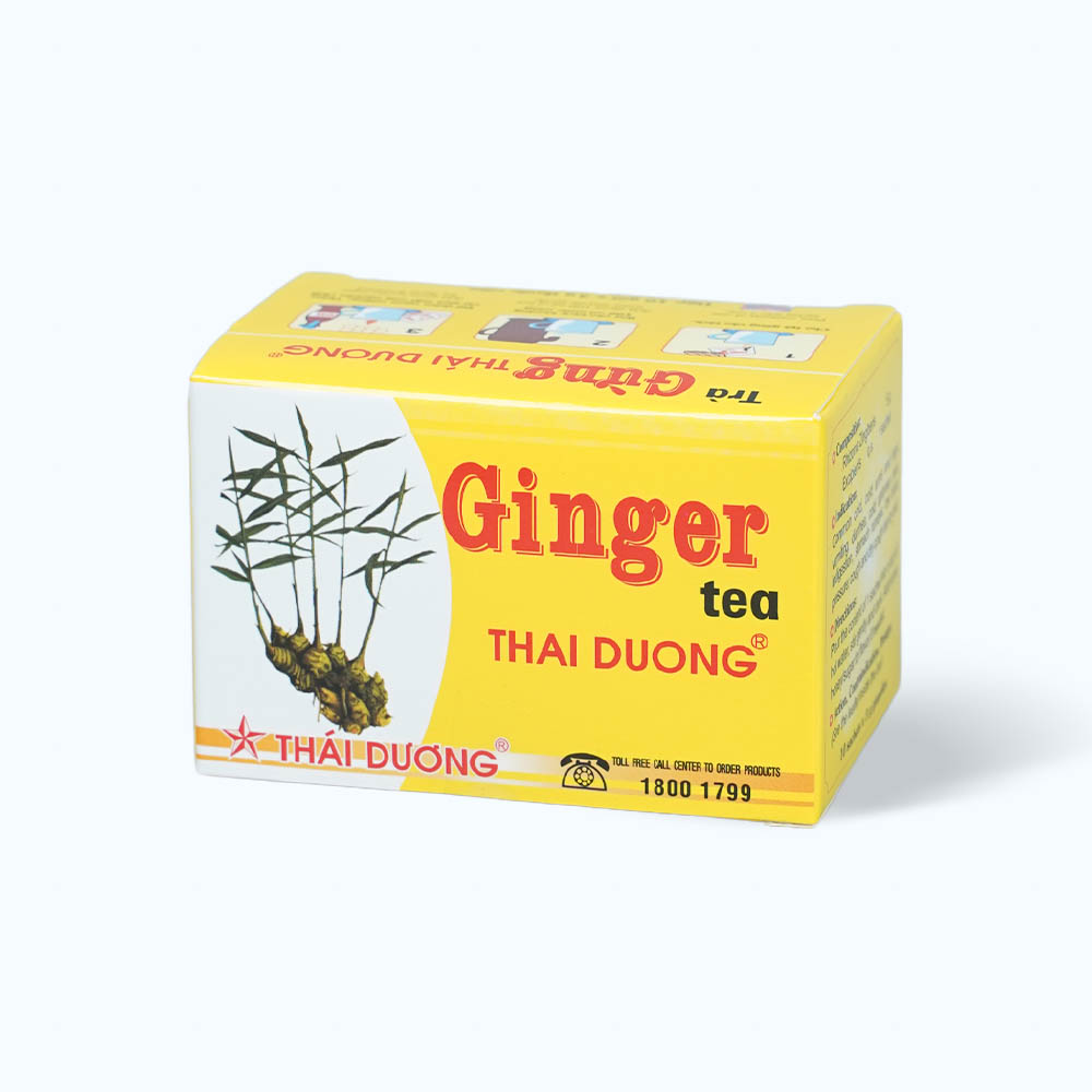 Trà hòa tan Trà gừng thái dương trị các triệu chứng ho cảm thông thường (10gói x 3g)