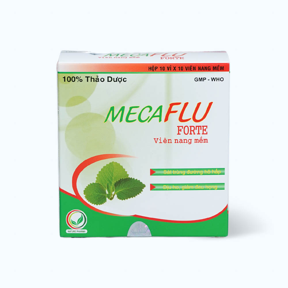Thuốc Mecaflu Forte hỗ trợ sát trùng đường hô hấp (10 vỉ x 10 viên)
