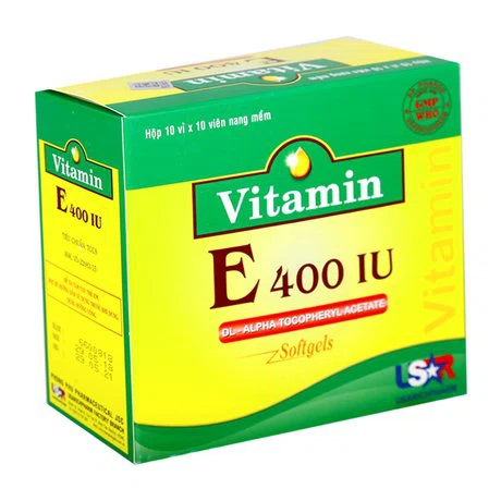 Viên nang Vitamin E 400IU USAR  ngăn ngừa lão hóa da, điều trị dự phòng thiếu E (10 vỉ x 10 viên)