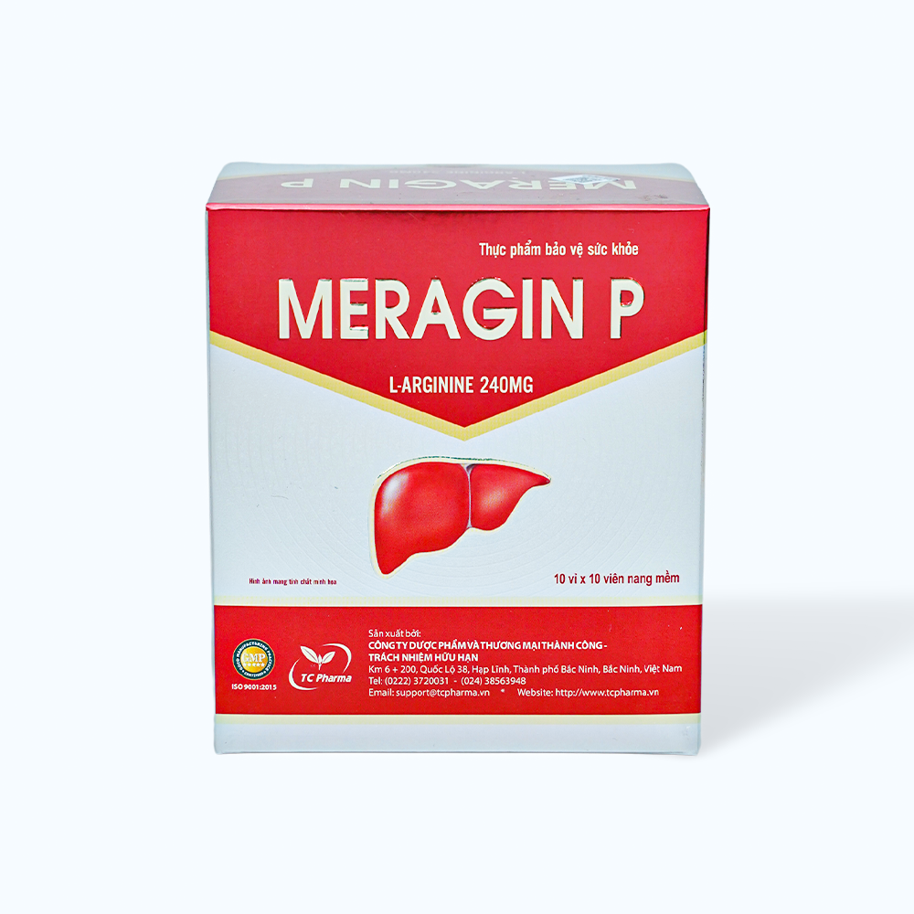Thực phẩm bảo vệ sức khỏe MERAGIN P hỗ trợ bảo vệ gan (Hộp 10 vỉ x 10 viên)