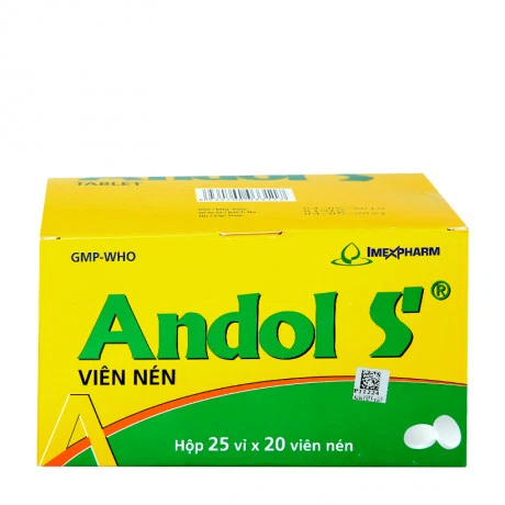 Viên nén Andol S trị các triệu chứng ho cảm thông thường (25 vỉ x 20 viên)