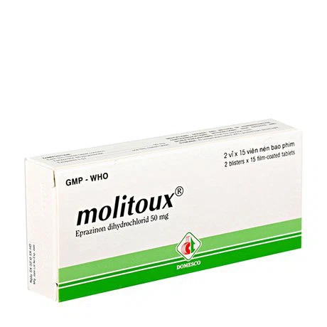 Viên nén Molitoux 50mg tiêu nhầy, loãng đàm, giảm ho (2 vỉ x 15 viên)