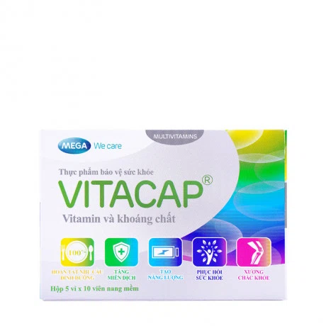 Viên uống  Vitacap bổ sung vitamin và khoáng chất (Hộp 5 vỉ x 10 viên)