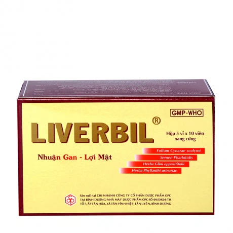 Viên nang Liverbil hỗ trợ điều trị viêm gan, suy giảm chức năng gan, mề đay (5 vỉ x 10 viên)