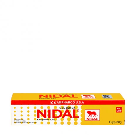 Gel Nidal 2.5 % điều trị đau do thấp khớp, chấn thương (tuýp 30g)