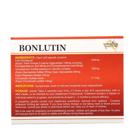 Viên nang Bonlutin giảm triệu chứng của thoái hóa khớp gối nhẹ và trung bình (4 vỉ x 15 viên)