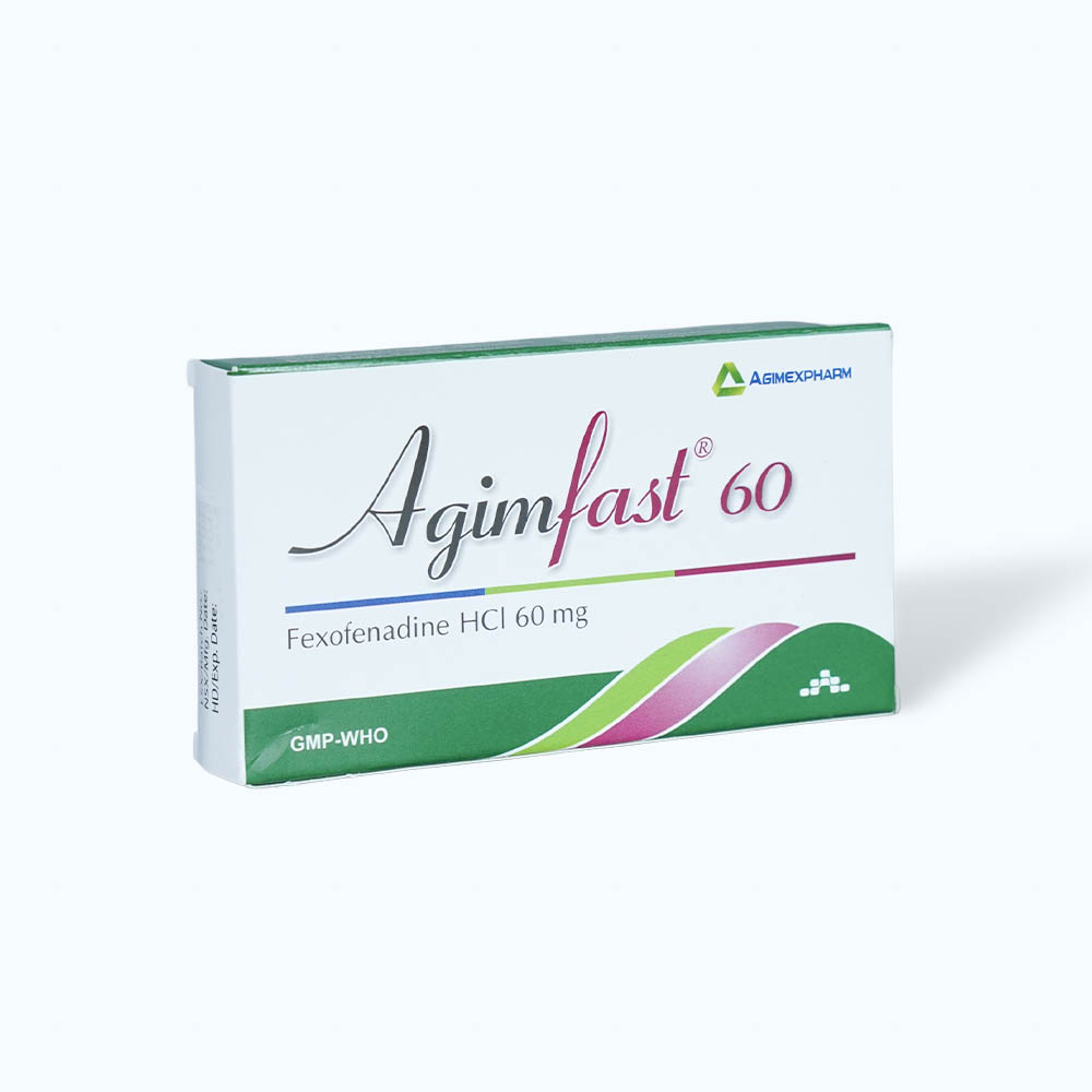 Viên nén Agimfast 60mg điều trị triệu chứng viêm mũi dị ứng (1 vỉ x 10 viên)