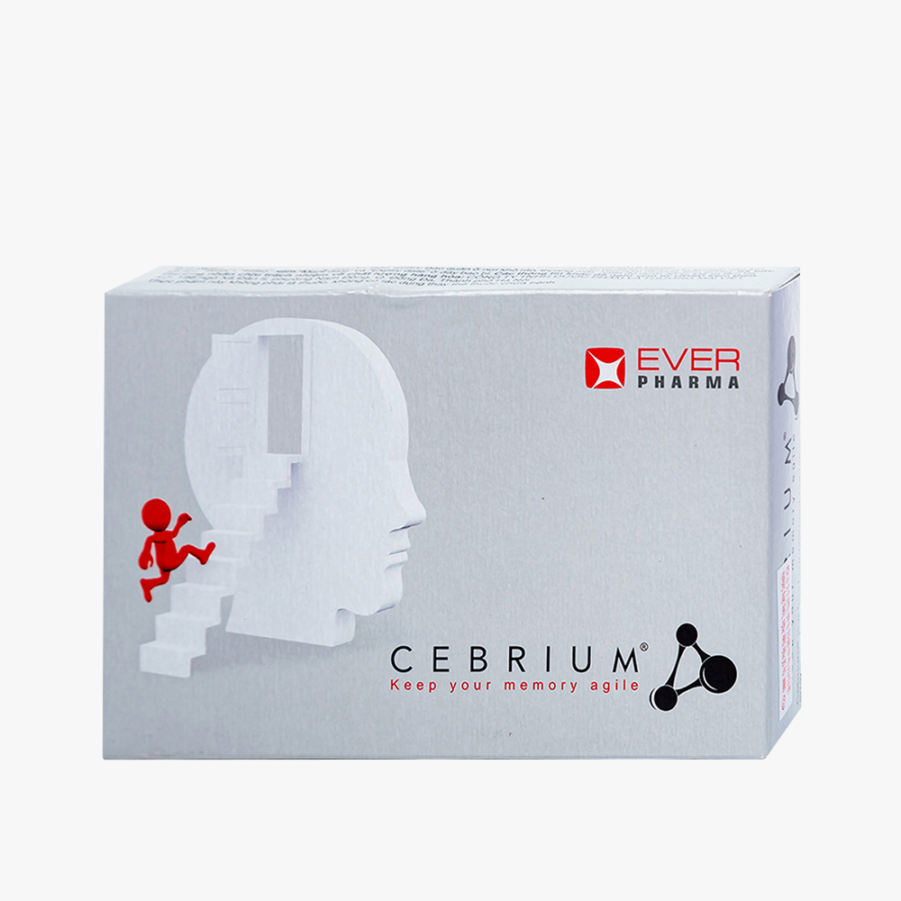Viên uống Ever Pharma Cebrium tăng cường trí não (Hộp 3 vỉ x 10 viên)