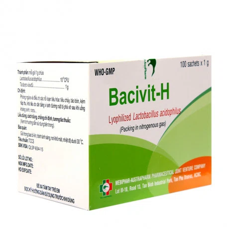 Thuốc bột Bacivit-H điều trị và phòng ngừa rối loạn tiêu hoá (100 gói x 1g)