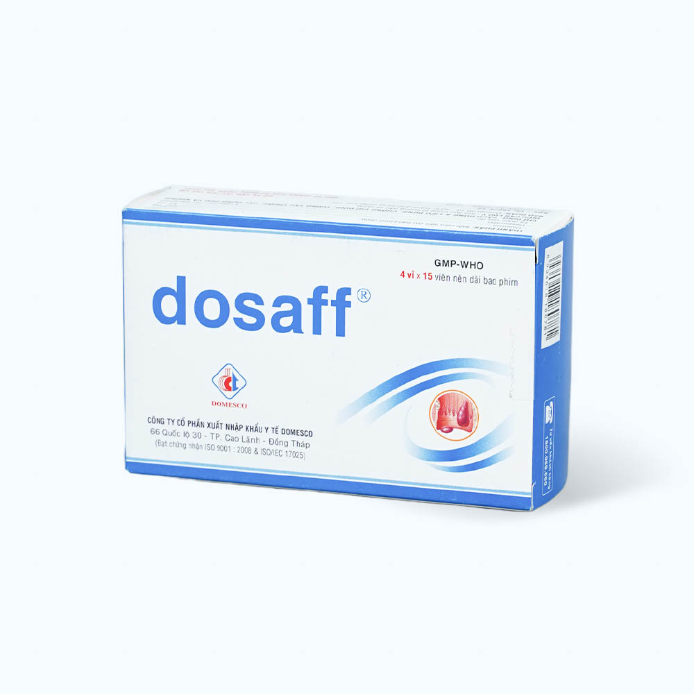 Viên nén Dosaff điều trị trĩ cấp và rối loạn tuần hoàn tĩnh mạch (4 vỉ x 15 viên)