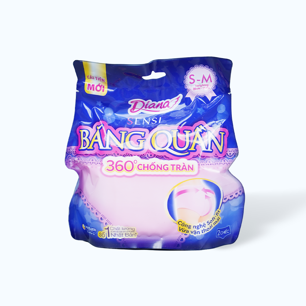 Băng vệ sinh ban đêm dạng quần Diana Super Night Size S-M (2 chiếc/gói)