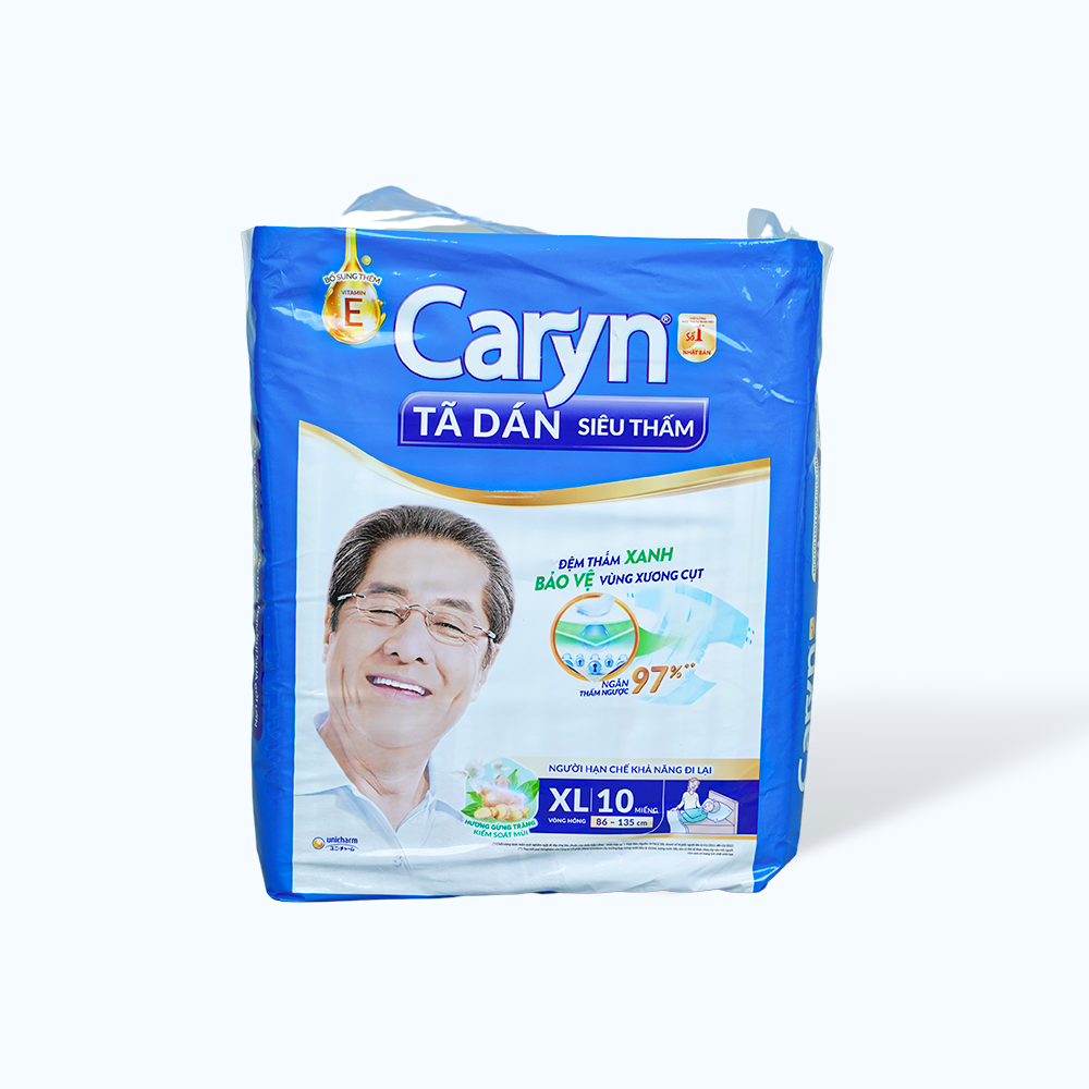 Tã dán người lớn Caryn size XL siêu thấm, chống tràn (10 miếng)