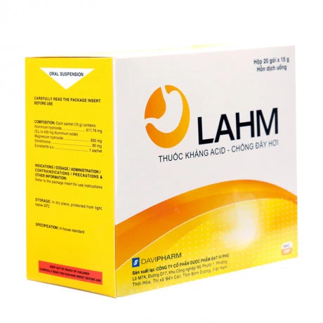 Hỗn dịch uống Lahm làm giảm các triệu chứng do tăng acid dạ dày (20 gói x 15g)