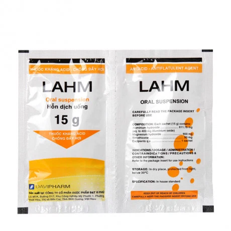 Hỗn dịch uống Lahm làm giảm các triệu chứng do tăng acid dạ dày (20 gói x 15g)