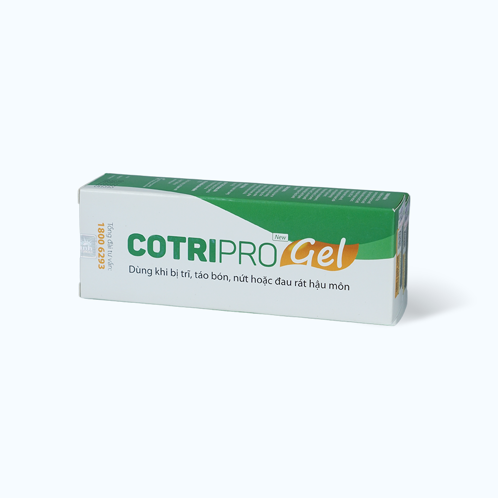 Gel bôi COTRIPRO hỗ trợ cho người bị trĩ, táo bón, nứt hoặc đau rát hậu môn (Tuýp 25g)