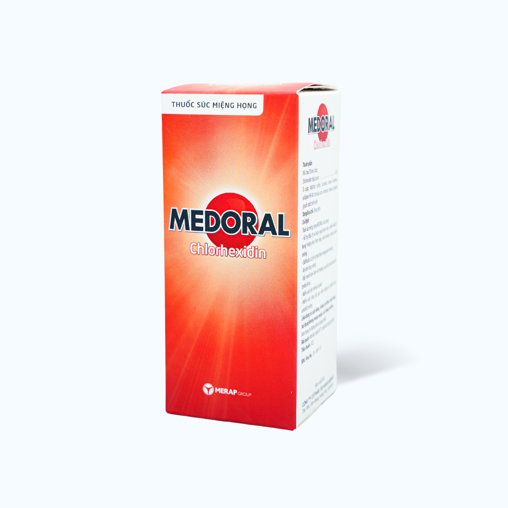 Dung dịch súc miệng họng Medoral 250ml hỗ trợ điều trị nhiễm khuẩn họng, loét miệng (chai 250ml)