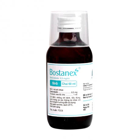 Siro Bostanex 0,5mg/ml trị viêm mũi dị ứng, mày đay, ngứa (chai 60ml)