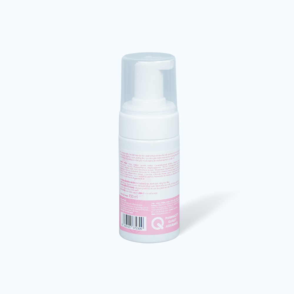 Dung dịch vệ sinh phụ nữ Pharmacity dạng bọt làm sạch và dưỡng ẩm nhẹ nhàng (100ml)