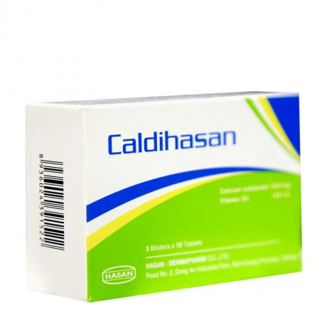 Viên nén Caldihasan phòng và điều trị thiếu hụt vitamin D và Calci (3 vỉ x 10 viên)