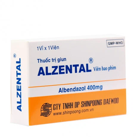 Viên nén Alzental 400mg điều trị nhiễm giun (1 vỉ x 1 viên)