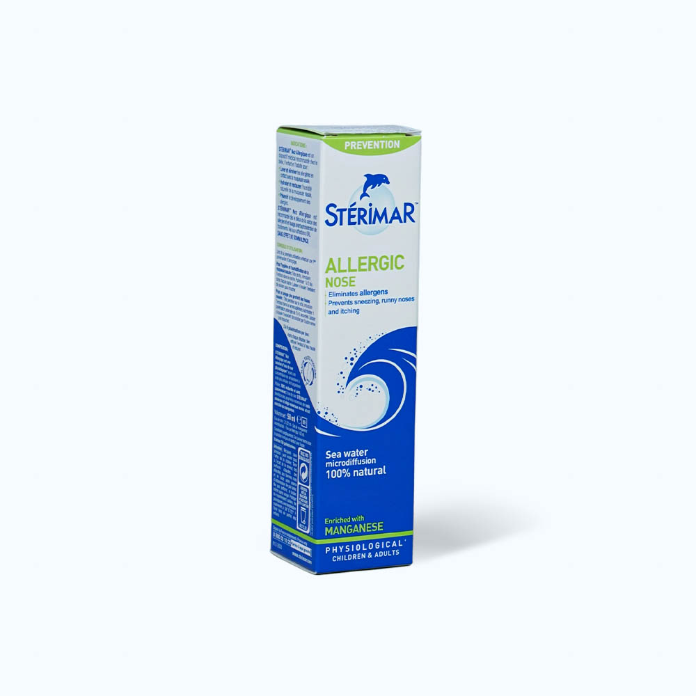 Dung dịch xịt mũi STERIMAR Allergic Nose hỗ trợ trị viêm mũi dị ứng (Chai 50ml)