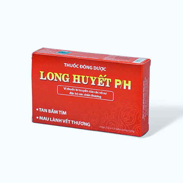 Viên nang Long Huyết P/H điều trị sưng đau, bầm tím, phù nề, chấn thương do va đập (2 vỉ x 12 viên)