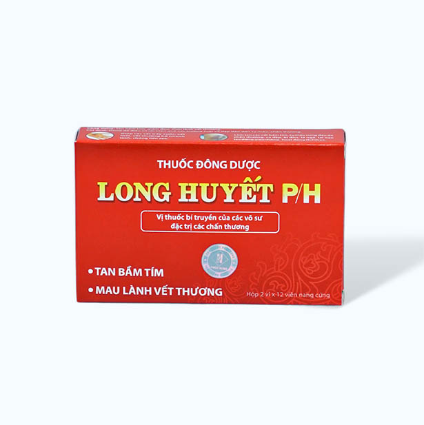 Viên nang Long Huyết P/H điều trị sưng đau, bầm tím, phù nề, chấn thương do va đập (2 vỉ x 12 viên)