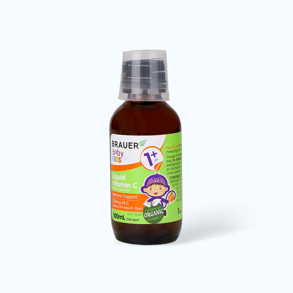 Siro BRAUER Baby Kids Liquid bổ sung vitamin C, tăng cường đề kháng cho trẻ từ 1 tuổi (100ml)